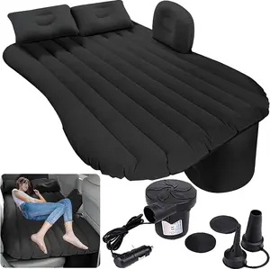 Inflatable Car Air Mattress Back Seat Bed,Thickened Car Travel Camping Air Mattress with Air Pump,Blow Up Bed Portable Car Sleeping Mattress for Car Universal SUV