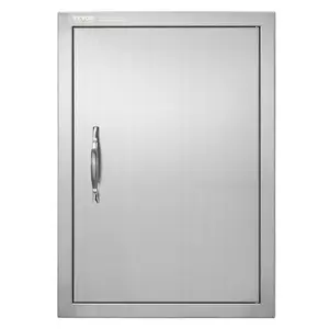 VEVOR BBQ Access Door,  17W x 24H Inch Single Outdoor Kitchen Door, Stainless Steel Flush Mount Door, Wall Vertical Door with Handle, for BBQ Island, Grilling Station, Outside Cabinet
