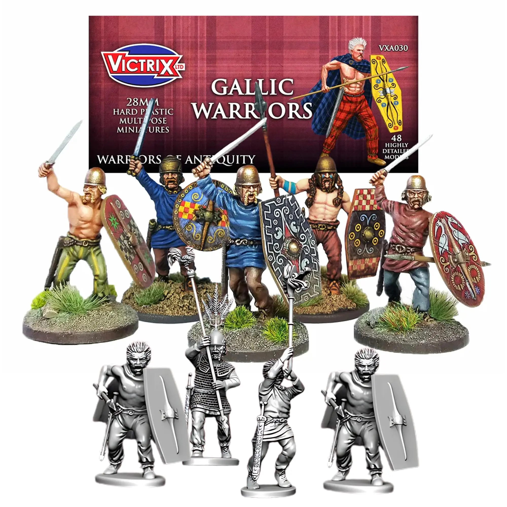 Wargames Delivered Victrix Unarmoured Gallic Warriors Set For Ancient Wargaming 48 Detailed 28mm Miniatures