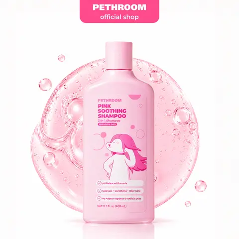 PETHROOM Pink Soothing Shampoo for Dogs and Cats