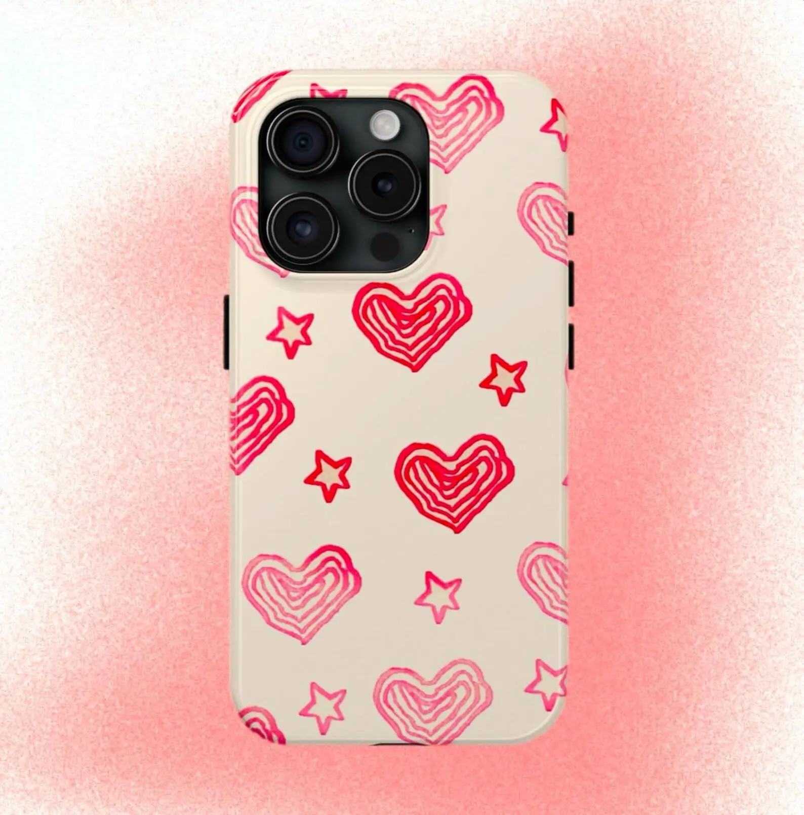 Hearts and Stars Phone Case Y2K Cute Pretty Pink Valentines Cool Girl Gift MagSafe Case Phone - Case iP 17 16 15 14 13 12 11 X