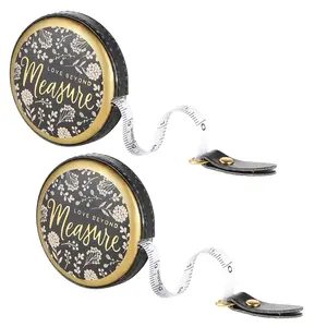 Soft Tape Measure Retractable Measuring Leather Mini  Tape Measure Dual Sided Ruler for Tailor Sewing Craft Cloth 2 Pack (Black)