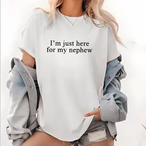 I'm Just Here For My Nephew  Shirt, New Future Aunt T-shirt, Cute Auntie Graphic Tee, Funny Titi Clothing