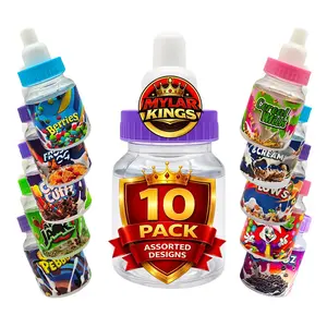 10 Pack Baby Bottle Style (1.5"x1.75") Plastic Storage Containers Mystery Assorted Designs