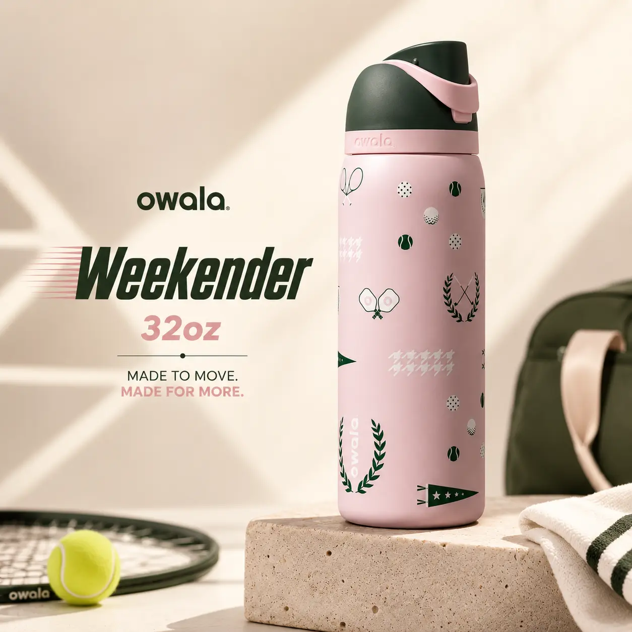 Owala Weekender 32oz Water Bottle Pink Sport Edition Leakproof Insulated Travel Tumbler