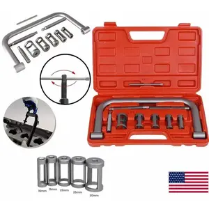 10Pcs Compact Portable Valve Spring Compressor Kit - Heavy-Duty Push-Type Tool for Automotive-Motorcycle Engines, 5 Adapters (16mm-30mm OD Springs), Easy 1-Person Operation, Time & Cost Saving for Car Maintenance & Motorcycle Overhaul