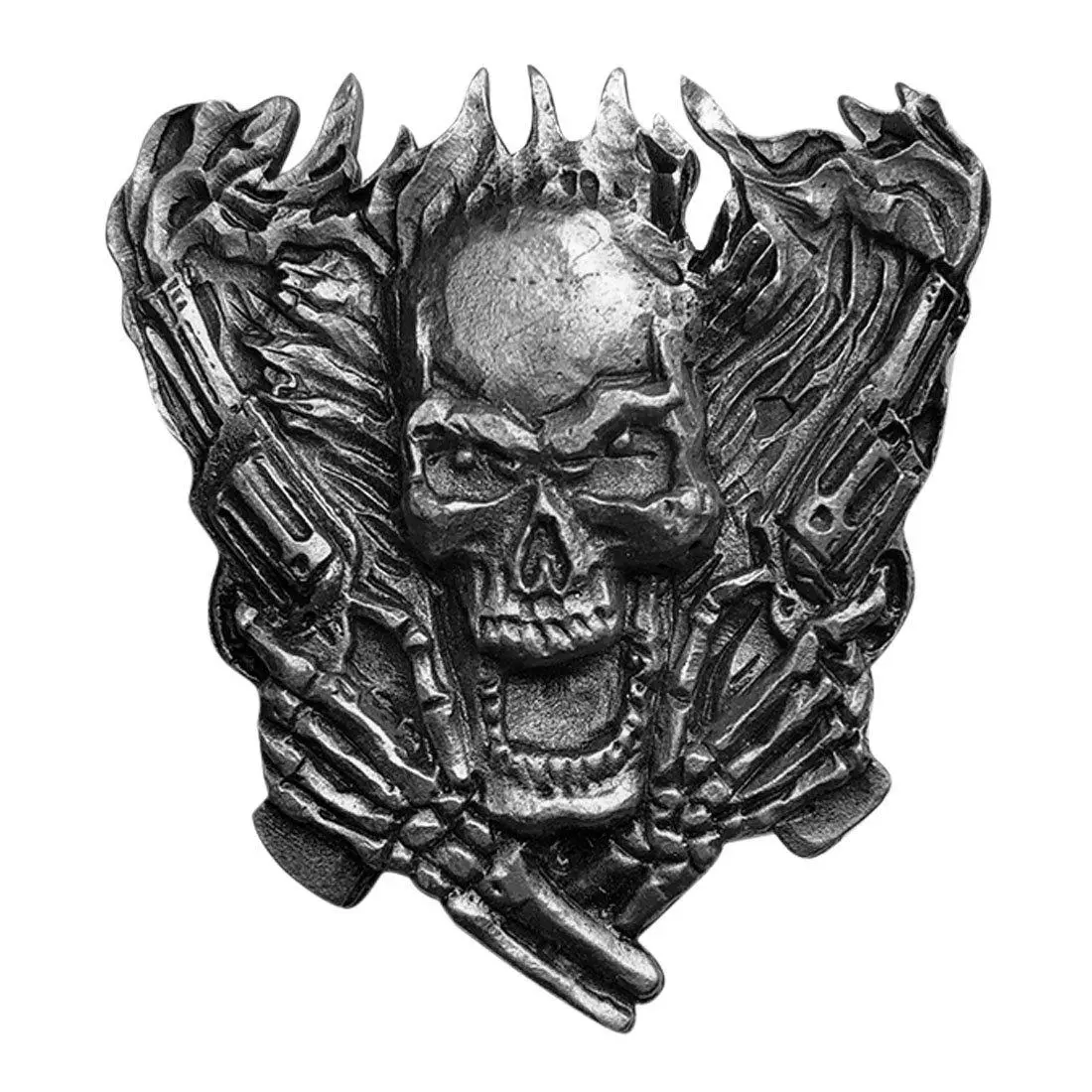 Assassin Skull Pistols Outlaw MC Biker Pin