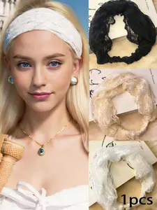 Vintage Lace Headbands for Women - Boho Stretch Hairband Elastic Floral Hair Accessories