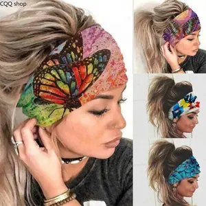 4Pcs Boho Wide Stretch Headbands, Soft Breathable Fabric Turban Wraps, Comfortable Button Design Hair Bands, Versatile Accessories for Yoga, Gym, Sports and Daily Wear