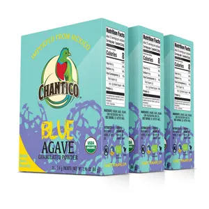 CHANTICO Blue Agave Granulated Powder Premium Sweetener 3 Box of 35/2.4g Sachets Low Calorie Diabetes-friendly Sugar Substitute Organic & Keto Friendly