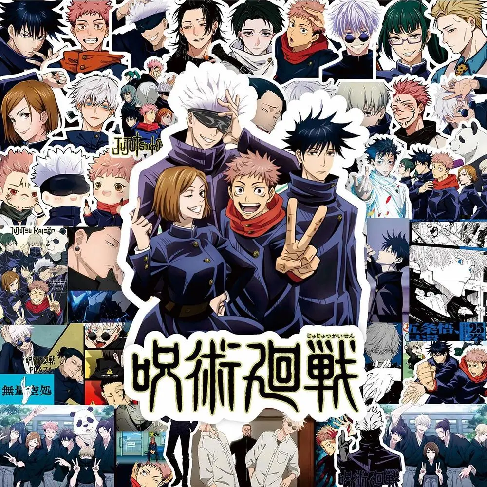 2pcs 80pcs Cartoon Jujutsu Kaisen Anime Stickers Waterproof Decals Car Motorcycle Luggage Helmet Cool Sticker for Kids Classics Toy