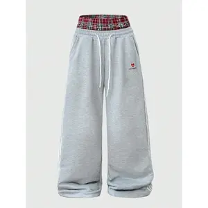 Men's Casual Leopard Print Sweatpants, Fitted Long Pants with Elastic Waist & Drawstring, Comfortable Street Fashion for Fall&winter
