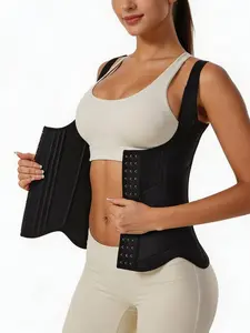 Women's Solid Hoo& Eye Front Waist Trainer,Fajas,High Stretch Tummy Control Shaperwear Belts with Adjustable Hooks,Sexy Waist Cincher,Cute Corset,Breathable Girdle,Women's Shapewear for Daily Wear, High Compression Shapewear
