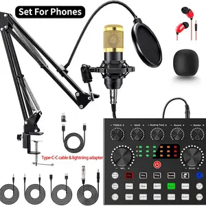 ZealSound V8S Podcast Equipment Bundle, BM-800 Condenser with Voice Changer, Recording Studio Package - Podcast Microphone Bundle for phjones/iphone/ipad/camera/Laptop, Streaming/Live Broadcast/YouTube Recording Live Broadcasting