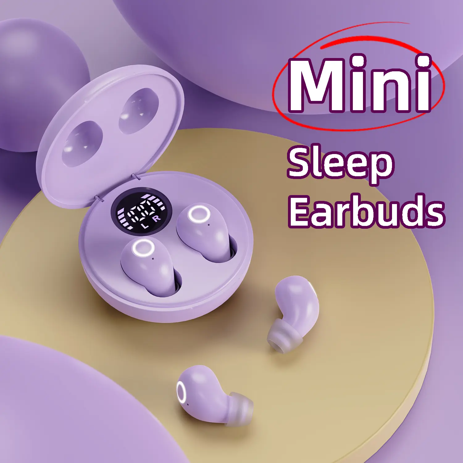 Ultra Mini Hidden Sleep Wireless Earbuds - Bluetooth 5.4 Lightweight Invisible Earphones, 0 Pressure Comfort for Side Sleeping, Long Playtime Stereo Audio for Travel, Workout, Daily Relaxation