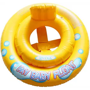 26.5-Inch Baby Tube Float for Pool - Yellow/Blue, Designed for Ages 1-2 Years for Safe Water Play