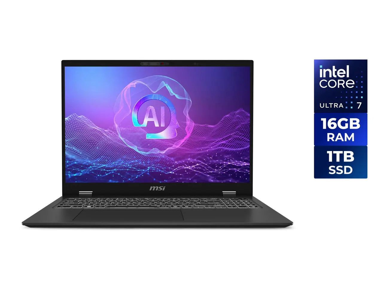MSI Prestige 16.0" Intel Core Ultra 7 256V 16GB LPDDR5X Memory LPDDR5X-8533 1TB NVMe SSD Windows 11 Home Prestige 16 AI+ Evo B2VMG-059US