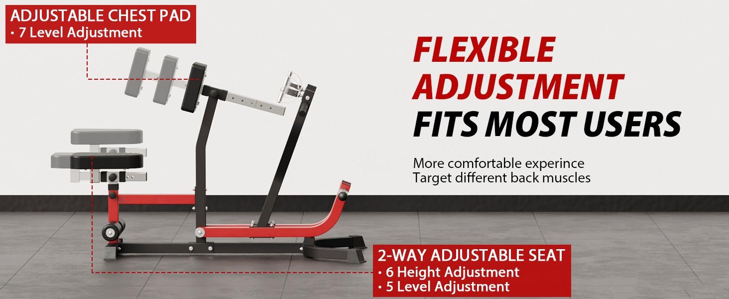 MIKOLO Seated Row Machine, Plate-Loaded Back Gym Equipment, Adjustable Lat Machine with Independent Arms, 400LBS Capacity Strength Training Weightlifting