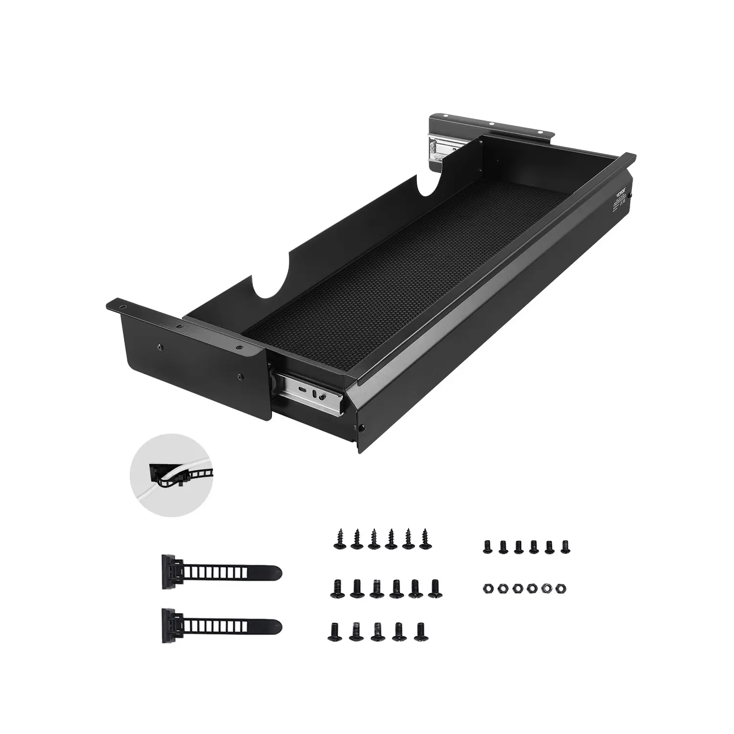【Summerfinds】VEVOR 26" Wide Under Desk Drawer Slide Out, Under Desk Mounted Pull-out Drawer Attachment, Hidden Desktop Storage Organizer, Under Table Pencil Drawer for office Home Sit Stand Workstation, 29x9x4 in