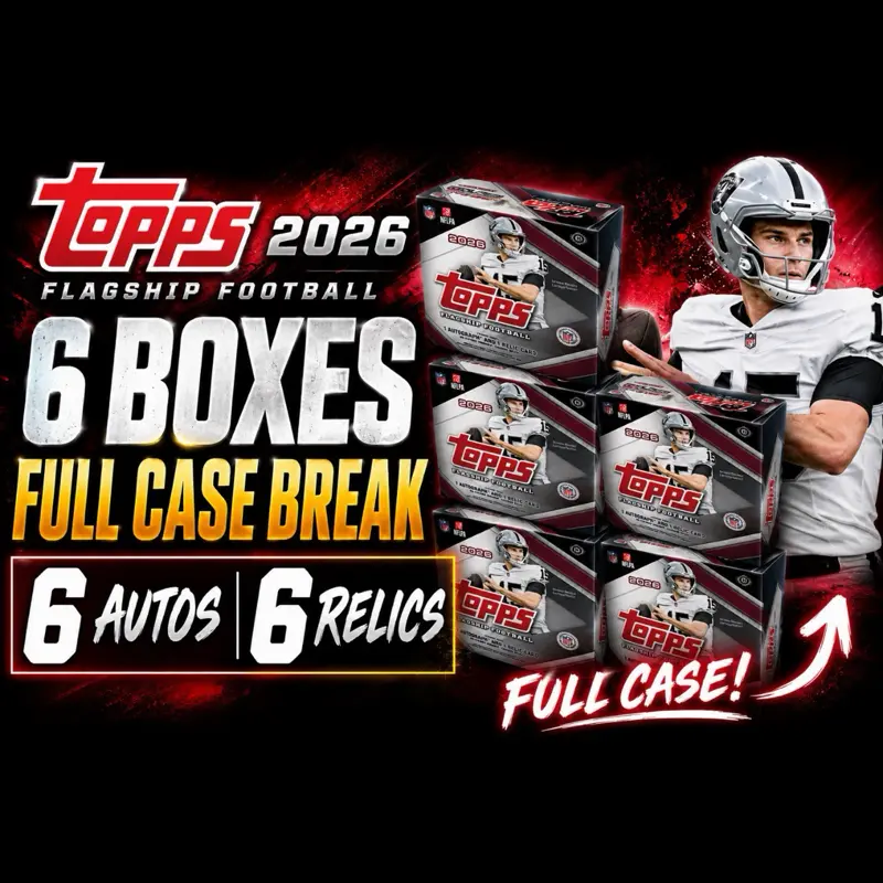 (B3) 6 2026 Topps Flagship Jumbo Football Hobby Box Full Case Pick Your Team