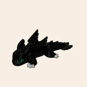 Mini Toothless 3D Printed Dragon ABS Material Collectible Artwork for Enthusiasts - 5 Pack Decor Ornaments Decoration Photo Artistic