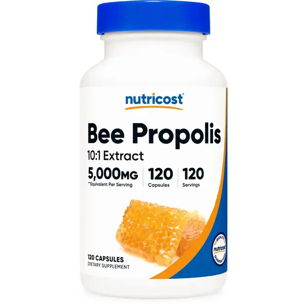 Nutricost Bee Propolis 10:1 Extract Dietary Supplement - 5000mg Equivalent, 120 Vegetarian Capsules, Vitamin-Infused for Adult Supplement Routine & Healthy Lifestyle Support