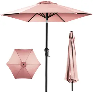 Best Choice Products 10ft Outdoor Steel Market Patio Umbrella w/ Crank, Tilt Push Button, 6 Ribs