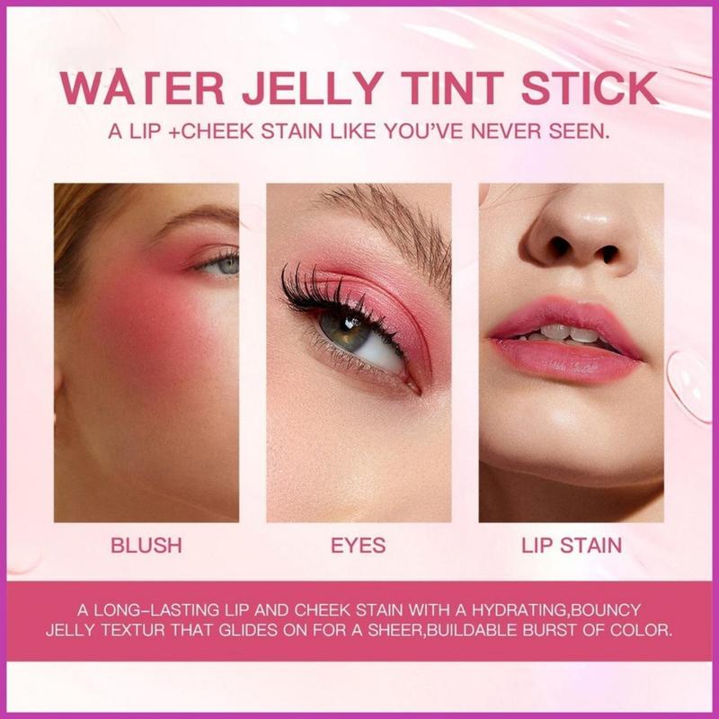 4pcs Jelly Blush Lipstick Makeup For Eyes Lips Cheeks Easy To Carry Multifunctional Clear Jelly Blush Stick Tinted Matte Cream Long Lasting Cosmetic