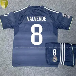 Real Madrid 25/26 Away Football Kit, Breathable Mesh Jersey and Shorts