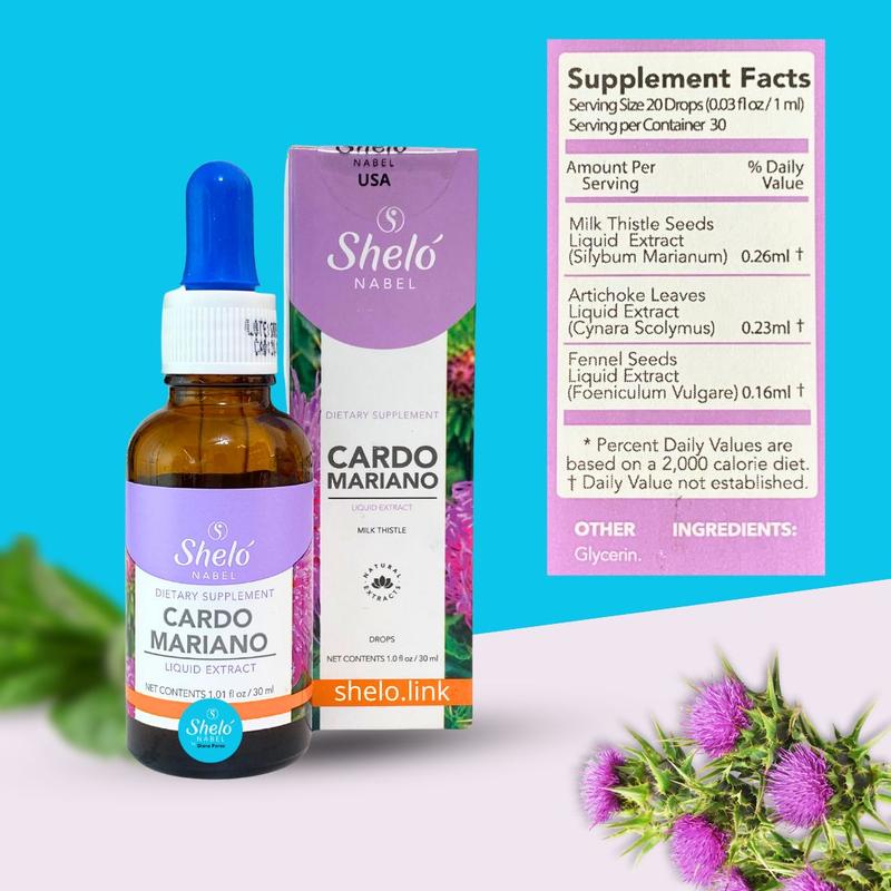 Shelo Nabel Cardo Mariano Higado Graso Milk Thistle Liquid Health Supplement - 1.0 fl oz. - Skincare