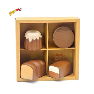 ​​MHM Squishy 4-Pack Food Squishy Toy Set – Slow Rebound Bread Cake Dessert  Toys, Soft Squeeze Stress Relief ASMR anxiety fidgets