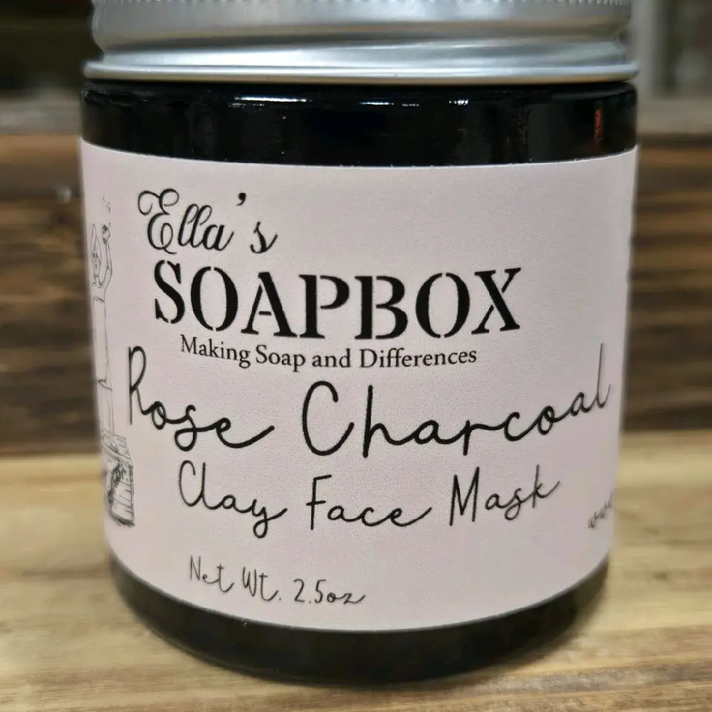 Rose Charcoal Clay Face Mask Powder Concentrate 2.5oz body skin
