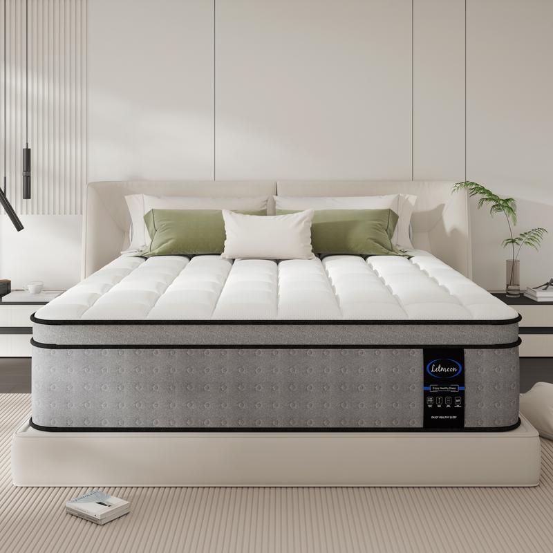 【LC】12/14/16 inch spring mattress Queen size King size California king size hybrid mattress in a Box, Medium Firm Memory Foam and Pocket Springs, Strong Edge Support, Pressure Relief