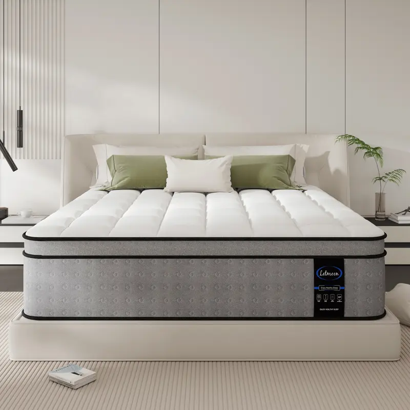 【LC】12/14/16 inch spring mattress Queen size King size California king size hybrid mattress in a Box, Medium Firm Memory Foam and Pocket Springs, Strong Edge Support, Pressure Relief
