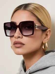 Women's Vintage Style Reading Sunglasses, Square Frame Design, Daily Wear & Gift, Fashion Accessory, Elegant Look, All Seasons, Trendy Square Sunglasses