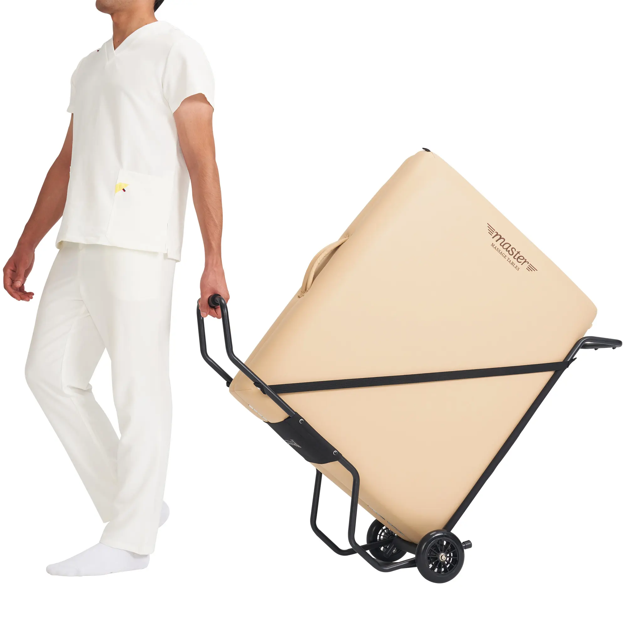 Master Massage Universal Foldable Table Cart Fits up to 32", Black Steel Frame