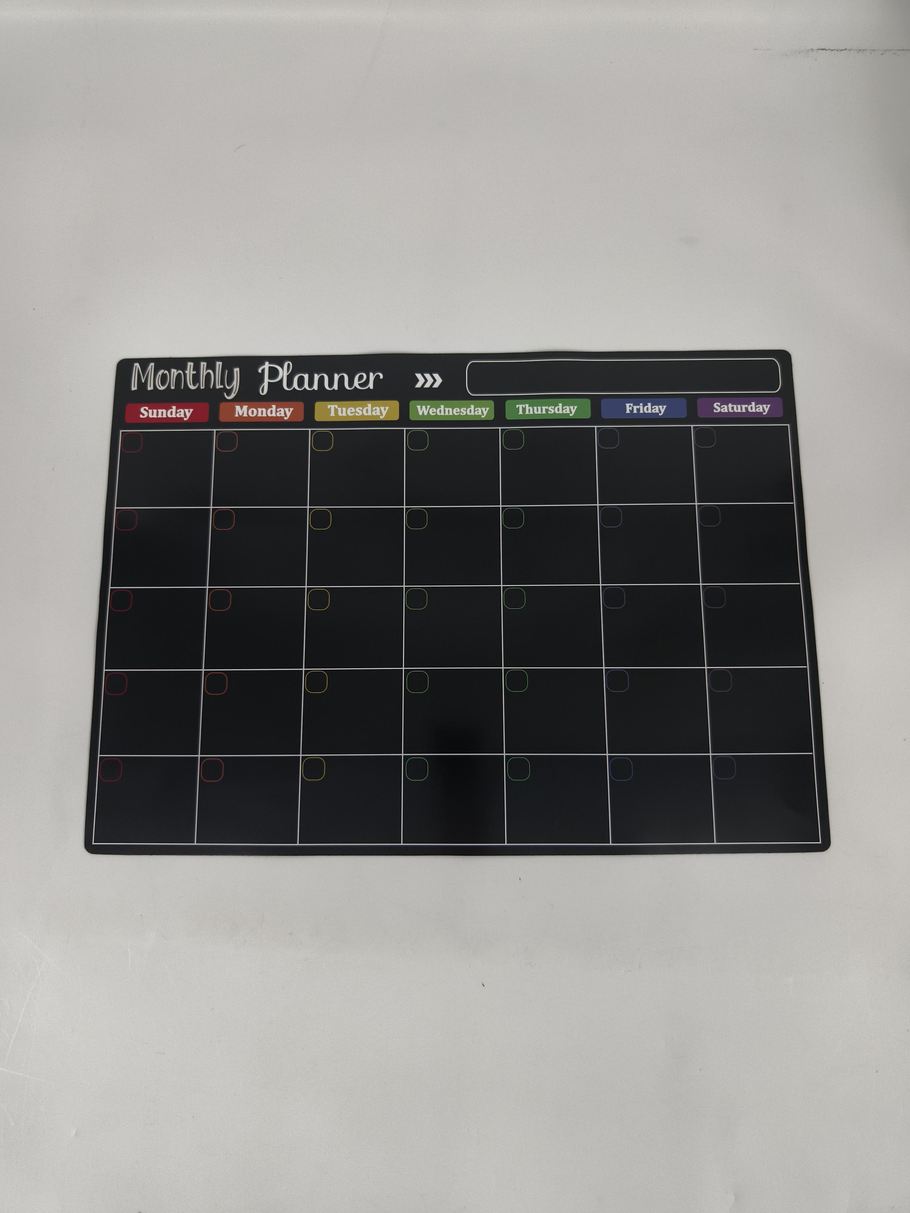 Black Dry Erase Boards Set - 3 Magnetic Boards for Refrigerator, Monthly, Weekly Organizer & Daily Notepad, Wall & Fridge Family Boards