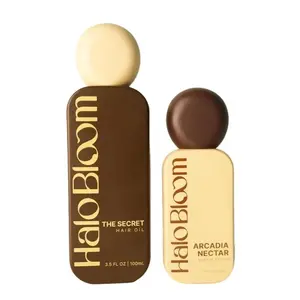 Halo Bloom Hair Oil & Serum Bundle The Secret & Arcadia with Sweet Almond Oil for Powerful Hair Transformation and Deep Nourishment
