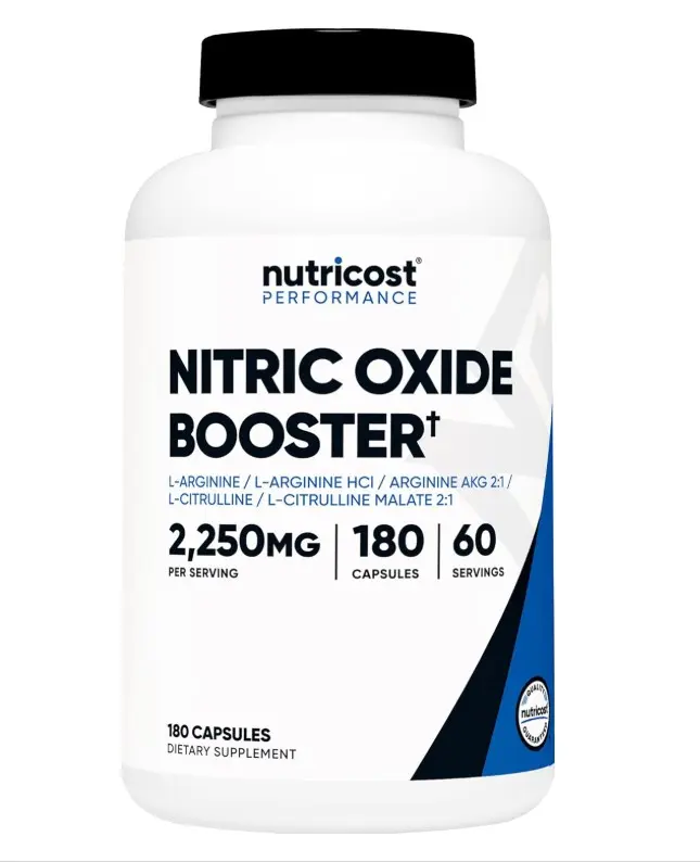 Nutricost Nitric Oxide Booster 2250mg, 180 Capsules - 750mg Per Casule, 60 Servings - Gluten Free and Non-GMO