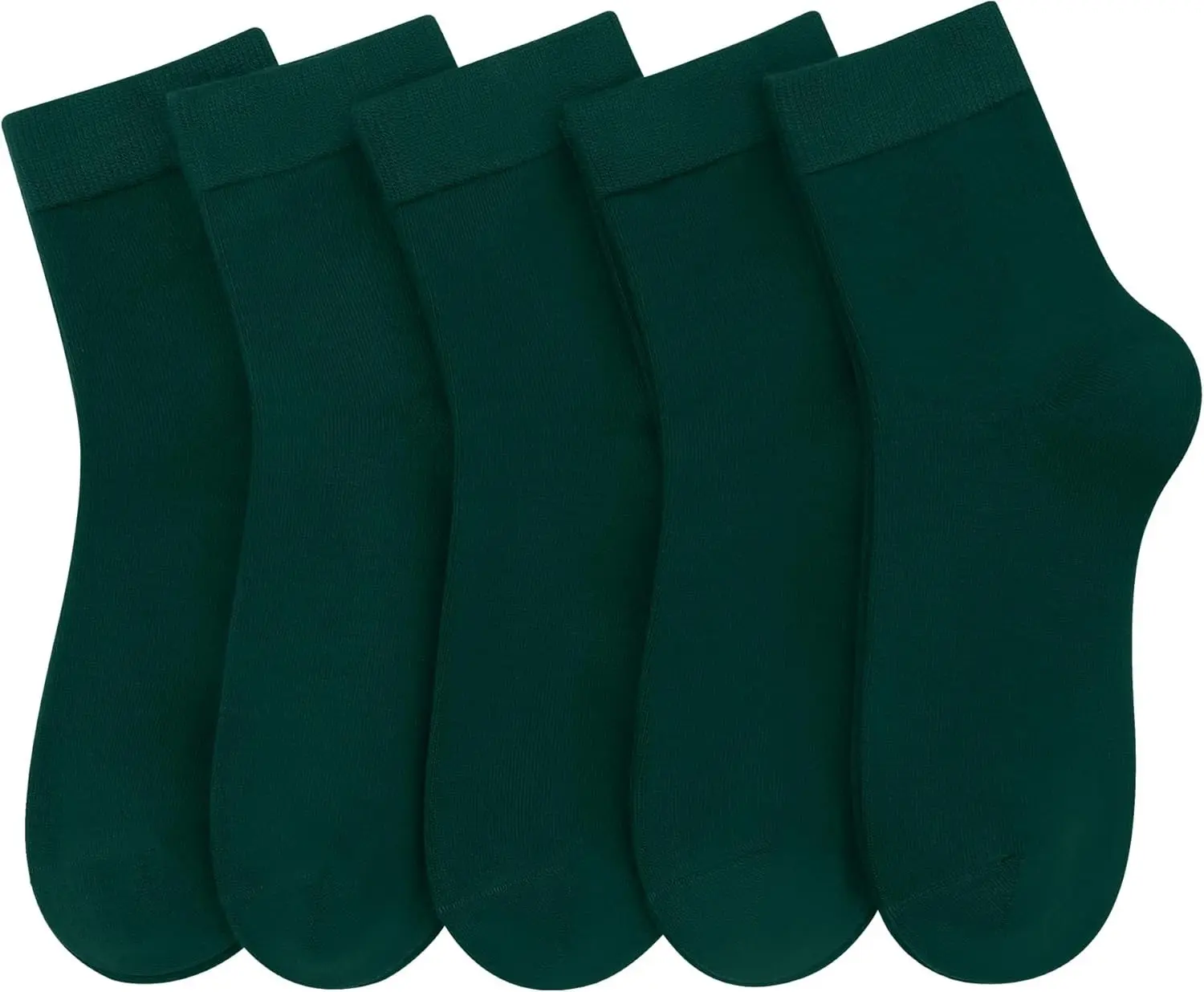Women's Thin Cotton Casual Crew Socks - Comfortable, Breathable, Soft, Basic Style, Secure Fit - 5-Pair Above-Ankle Socks