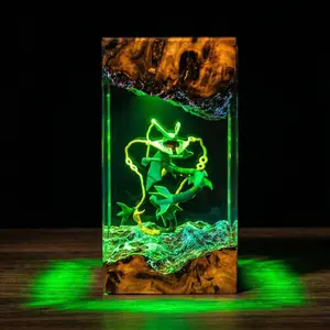 Electric Dragon Resin Art, Green Energy Fantasy Decor, 3D Creature Figure Piece, Gaming Room Aesthetic, Collectible Gift Idea