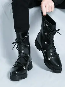 Men's Fashionable Lace Up Front Boots, Chukka Boots, Casual Comfortable Thick Sole Boots for Daily Wear, Street Style Boots for Men