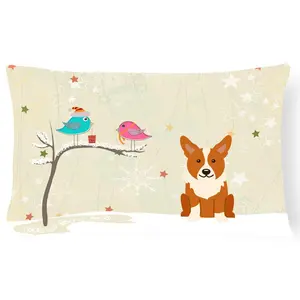 Carolines Treasures  Christmas Presents Between Friends Corgi Canvas Fabric Decorative Pillow