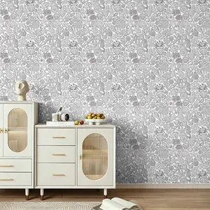 Seamless Wall Stickers, Hand-Drawn Coral Shell Print, 0.18mm Self-Adhesive Wallpaper, Fade-Resistant, Ideal for Dorms, Rentals, Bars, Home Decor
