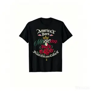 Summer t Shirts Chicana Style Women'S American Born Mexican Descent Chingona Casual,Unisex Crew neck T-shirt for Men And Women,Casual Summer T-Shirt with Crew Neck,Heavyweight 100% Cotton