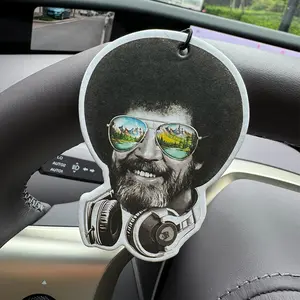 Bob Ross Headphone & Shades Scented Car Air Freshener, Natural Essential Oils, Long-Lasting Fragrance, Unisex, Home & Bathroom Use, Car Interior Accessories