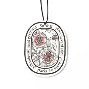 Premium Rose Scented Hanging Card - Long Lasting Floral Fragrance for Car, Closet & Room - Aesthetic French Style Aroma Diffuser - Perfect Small Gift or Party Favor - Eco-Friendly Scented Paper