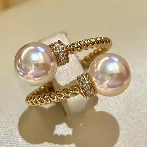 1 PC Gorgeous Cubic Zirconia & Faux Pearl Ring For Women For Wedding Engagement Anniversary Party Jewelry Valentine's Day Gift Statement Beautiful Rings