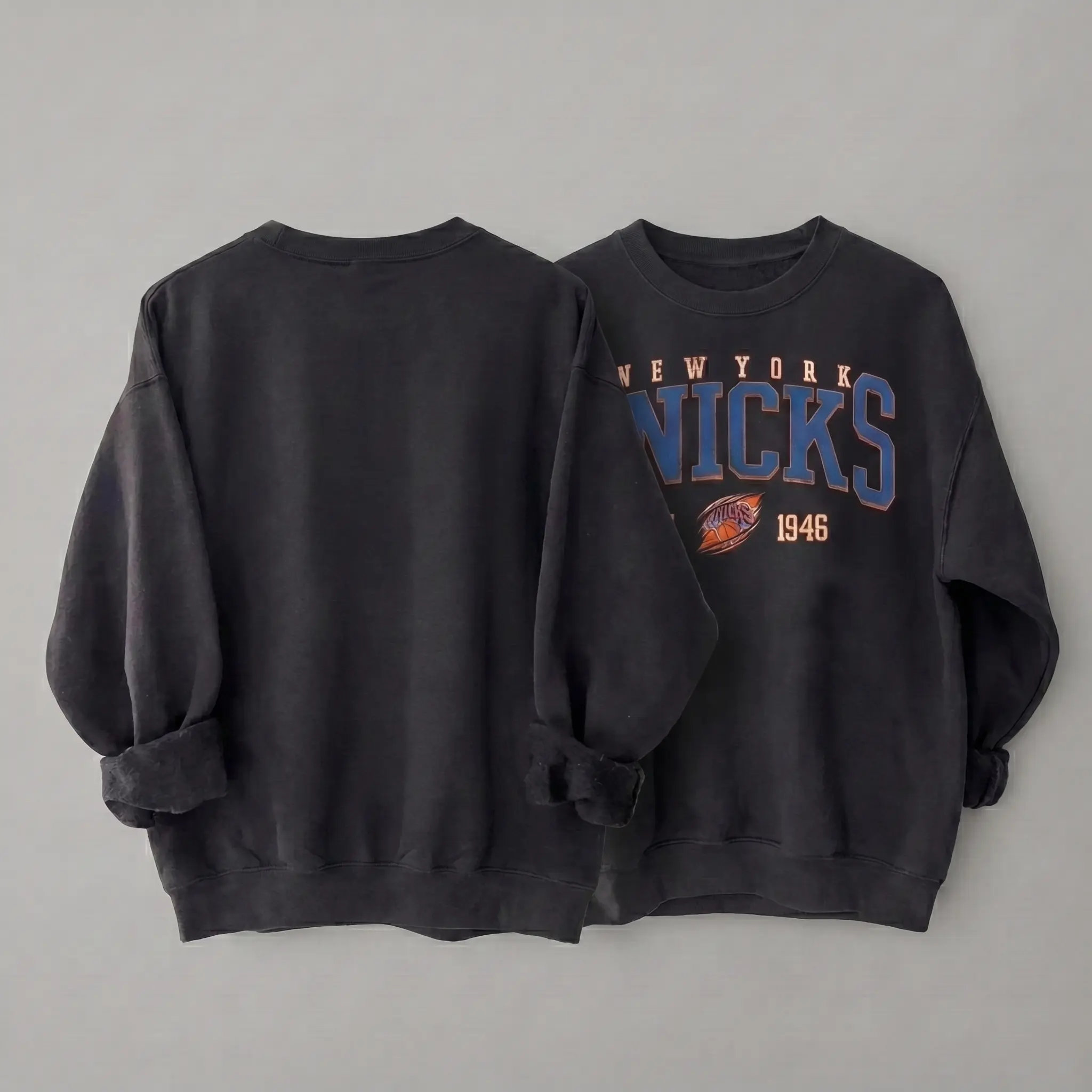 [Sale Off 50%] Vintage New York Basketball Sweatshirt, New York City Basketball Sweater, Retro NY Est 1946 Basketball Shirt, Knicks Fan Streetwear Apparel