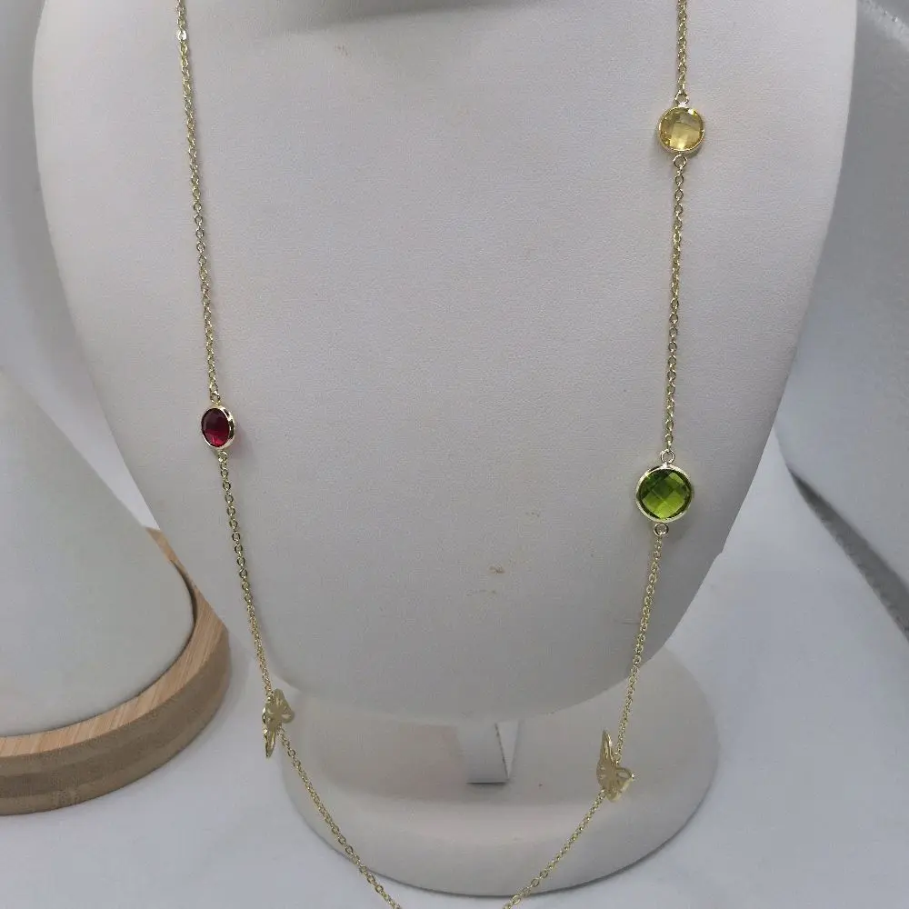 collar largo plated gold 14k